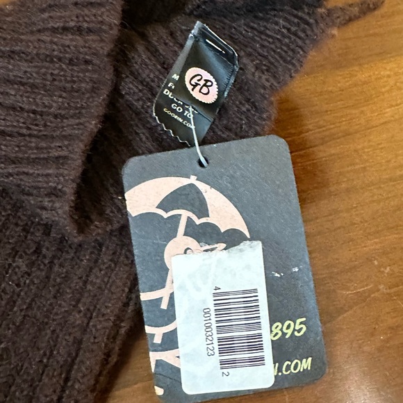 🌟HP🌟VTG 1990s Sweater Arm Warmer Set Brown Wool Leather Patches Goorin Bros. - Picture 7 of 8